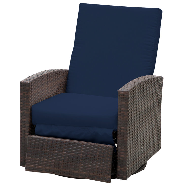 Latitude Run® Pevely Swivel Recliner Patio Chair with Cushions
